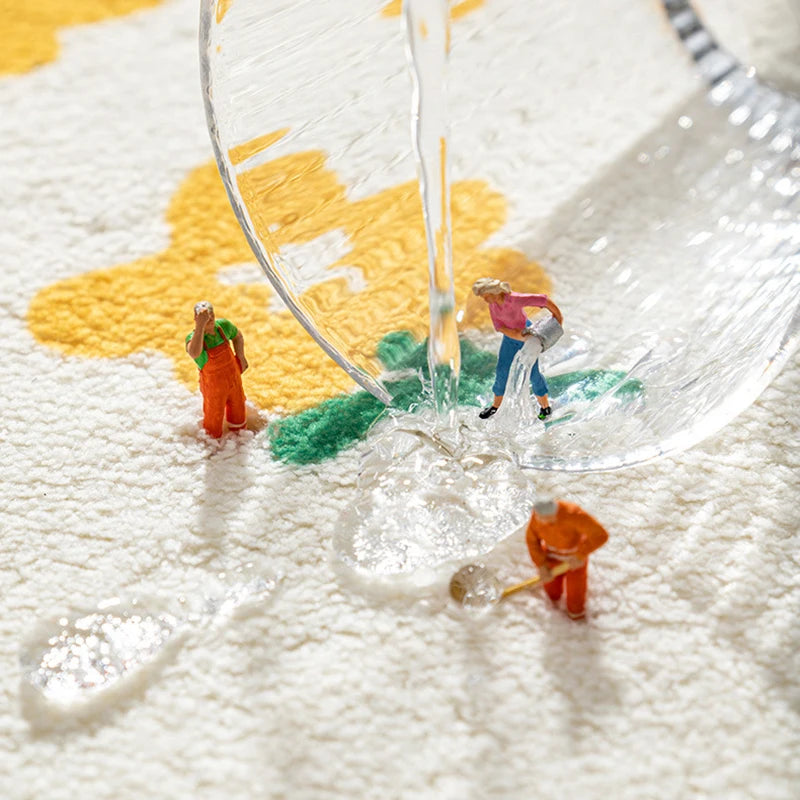 Tapete macio para chão com estampa floral delicada e moderna, ideal para entrada de casa, quarto, banheiro e portas