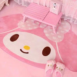 Tapete Sanrio Melody de 60 a 120 cm, ideal para cabeceira, tapete de chão, tapete para penteadeira, tapete decorativo para quarto ou sala
